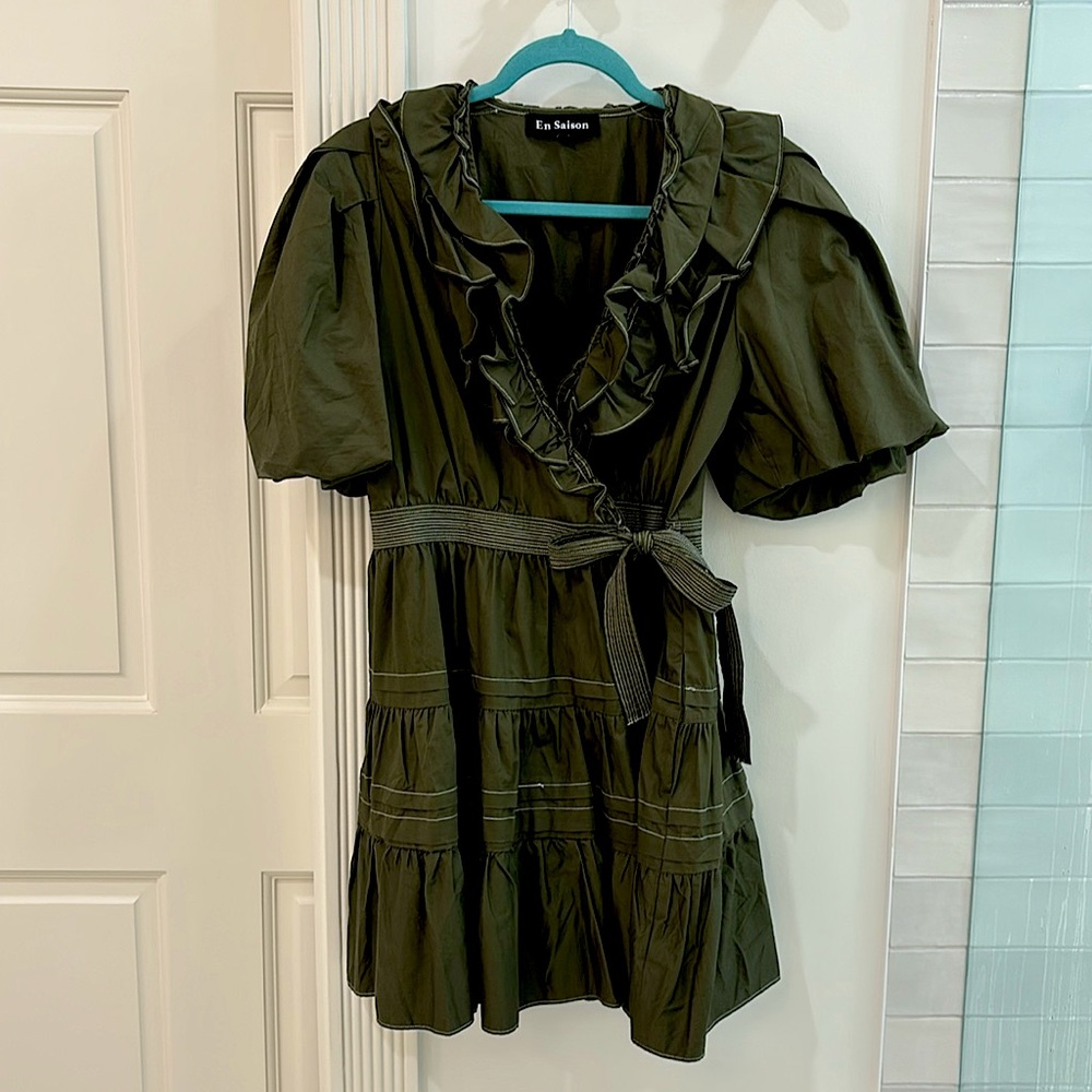 En Saison Green Mini Dress